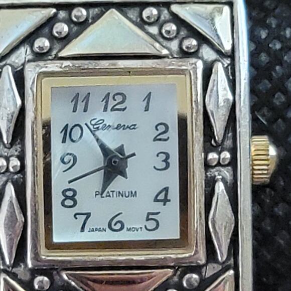 Vintage Watches Geneva Platinum Japan Quartz Art Deco Style Ladies Watch - Picture 3 of 10